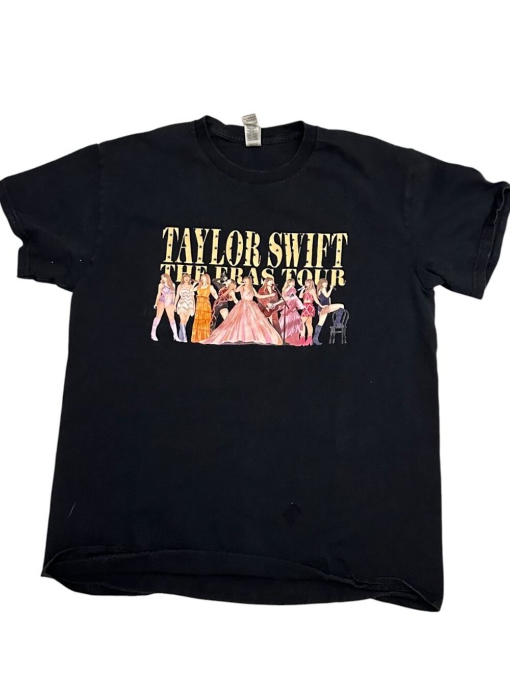 Taylor Swift The Eras Tour Graphic T-Shirt Black Medium M Heavy Cotton Concert